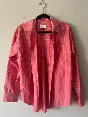 American Eagle Pink Button Down Shirt Lightweight Long Sleeve Casual Top S